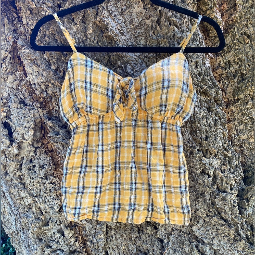 Yellow plaid tank top